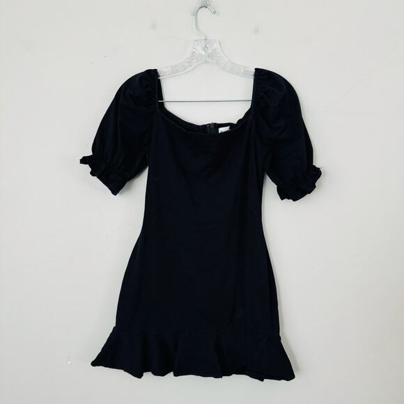 Princess Polly Black Ruffle Short Sleeve Dress Women’s Size 6 - Picture 1 of 8